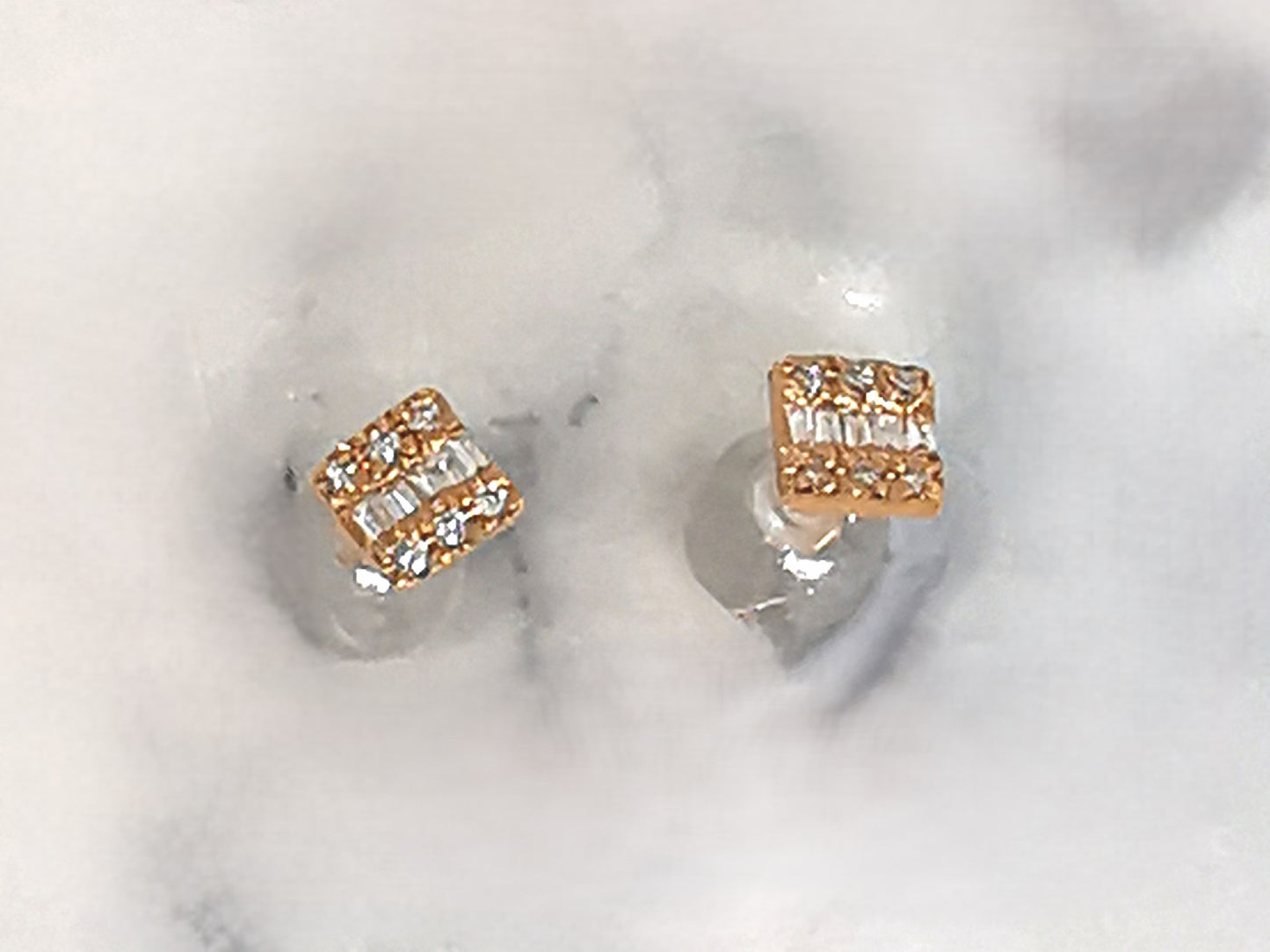 18K玫瑰金鑽石耳環, 20D 0.16ct